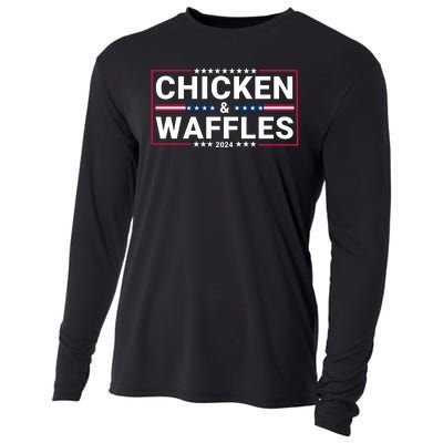 Chicken And Waffles 2024 Political Election Food Junkie Funny Food Lover Cooling Performance Long Sleeve Crew