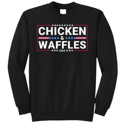 Chicken And Waffles 2024 Political Election Food Junkie Funny Food Lover Tall Sweatshirt