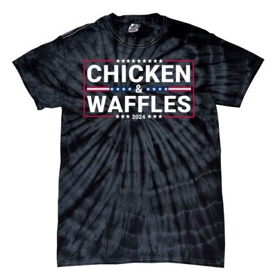 Chicken And Waffles 2024 Political Election Food Junkie Funny Food Lover Tie-Dye T-Shirt