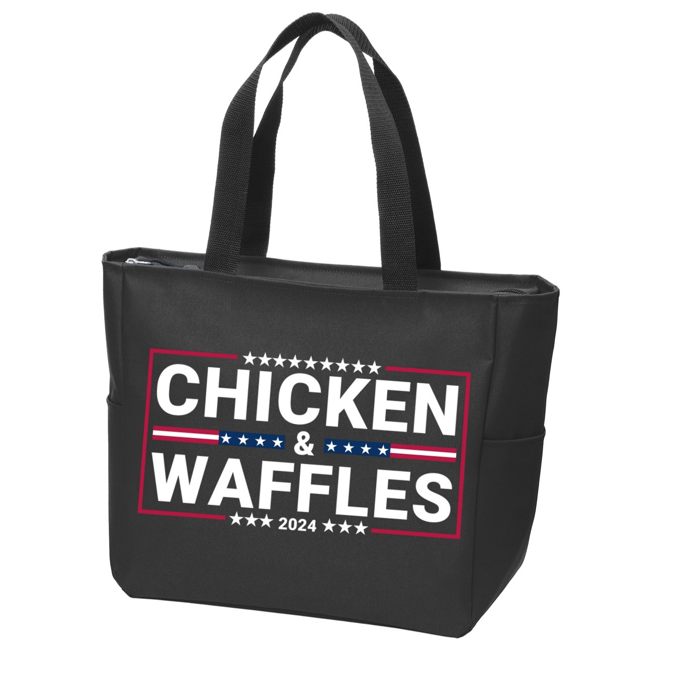 Chicken And Waffles 2024 Political Election Food Junkie Funny Food Lover Zip Tote Bag