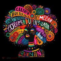 Cool African Woman Afro Color Painted Face Motivation Word Tall T-Shirt
