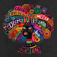 Cool African Woman Afro Color Painted Face Motivation Word Hat