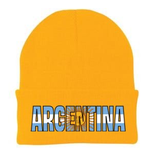 Cool Argentina Word Mashup Country Flag Knit Cap Winter Beanie