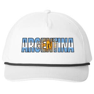 Cool Argentina Word Mashup Country Flag Snapback Five-Panel Rope Hat