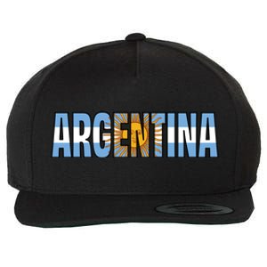 Cool Argentina Word Mashup Country Flag Wool Snapback Cap