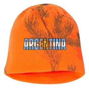 Cool Argentina Word Mashup Country Flag Kati - Camo Knit Beanie