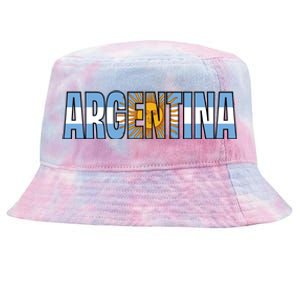 Cool Argentina Word Mashup Country Flag Tie-Dyed Bucket Hat