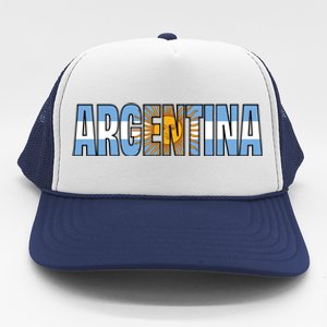 Cool Argentina Word Mashup Country Flag Trucker Hat