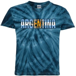 Cool Argentina Word Mashup Country Flag Kids Tie-Dye T-Shirt