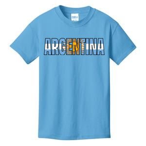 Cool Argentina Word Mashup Country Flag Kids T-Shirt