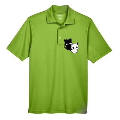 Cat Angel With Scary Evil Shadow The Enigmatic Duo Men's Origin Performance Piqué Polo