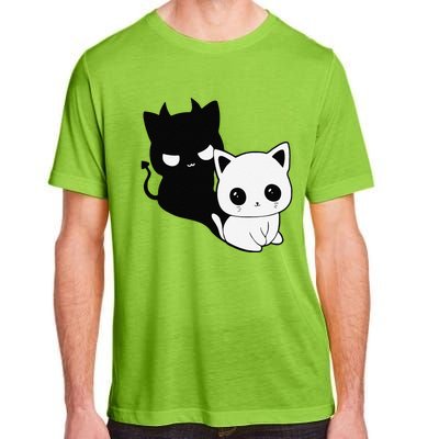 Cat Angel With Scary Evil Shadow The Enigmatic Duo Adult ChromaSoft Performance T-Shirt