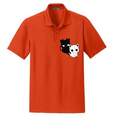 Cat Angel With Scary Evil Shadow The Enigmatic Duo Dry Zone Grid Polo