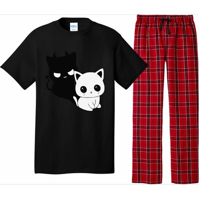 Cat Angel With Scary Evil Shadow The Enigmatic Duo Pajama Set