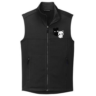 Cat Angel With Scary Evil Shadow The Enigmatic Duo Collective Smooth Fleece Vest