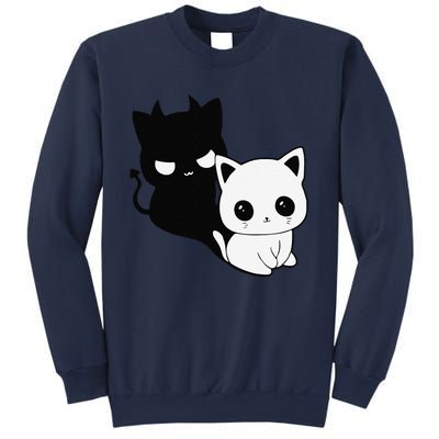 Cat Angel With Scary Evil Shadow The Enigmatic Duo Sweatshirt