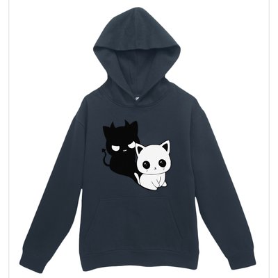 Cat Angel With Scary Evil Shadow The Enigmatic Duo Urban Pullover Hoodie