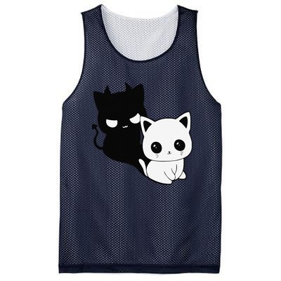 Cat Angel With Scary Evil Shadow The Enigmatic Duo Mesh Reversible Basketball Jersey Tank