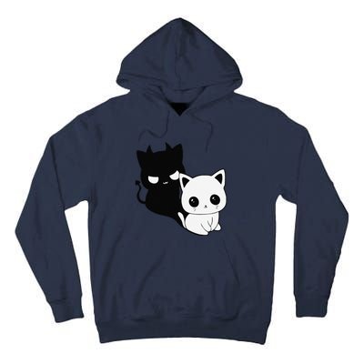 Cat Angel With Scary Evil Shadow The Enigmatic Duo Tall Hoodie