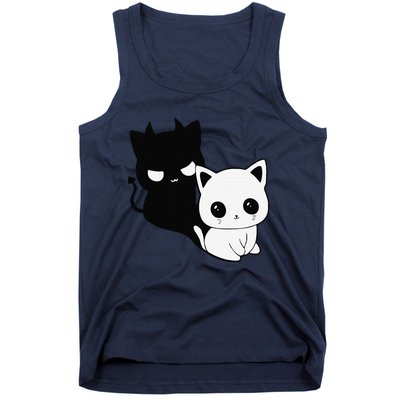 Cat Angel With Scary Evil Shadow The Enigmatic Duo Tank Top