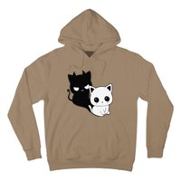 Cat Angel With Scary Evil Shadow The Enigmatic Duo Hoodie