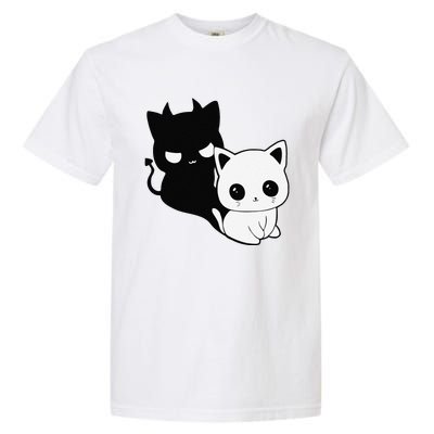 Cat Angel With Scary Evil Shadow The Enigmatic Duo Garment-Dyed Heavyweight T-Shirt