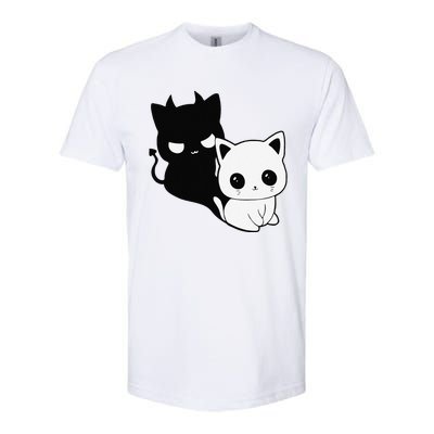 Cat Angel With Scary Evil Shadow The Enigmatic Duo Softstyle® CVC T-Shirt