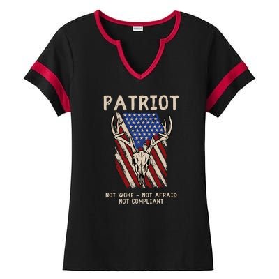 Conservative Anti Woke Politically Incorrect Ladies Halftime Notch Neck Tee