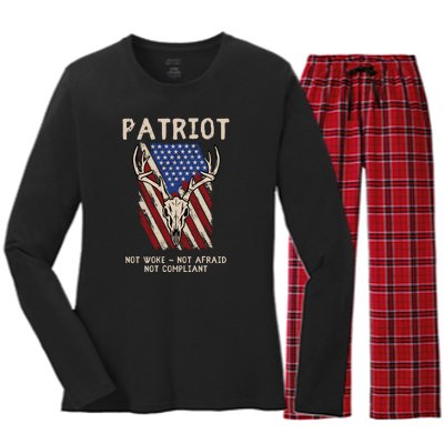 Conservative Anti Woke Politically Incorrect Women's Long Sleeve Flannel Pajama Set 