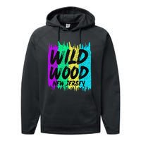 Cool Artsy Wild Wood New Jersey Beach Lover Boardwalk Performance Fleece Hoodie