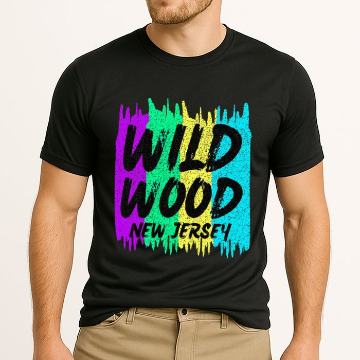 Cool Artsy Wild Wood New Jersey Beach Lover Boardwalk Cooling Performance Crew T-Shirt