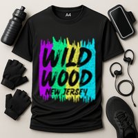 Cool Artsy Wild Wood New Jersey Beach Lover Boardwalk Cooling Performance Crew T-Shirt