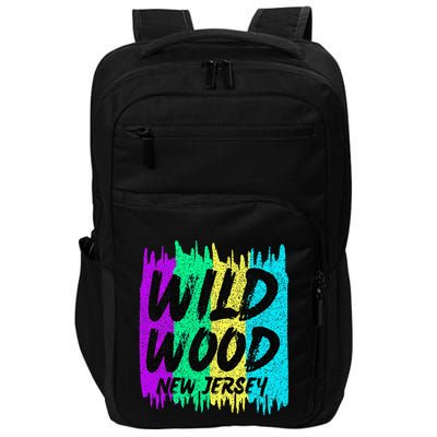 Cool Artsy Wild Wood New Jersey Beach Lover Boardwalk Impact Tech Backpack