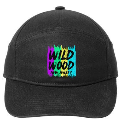 Cool Artsy Wild Wood New Jersey Beach Lover Boardwalk 7-Panel Snapback Hat