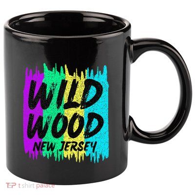 Cool Artsy Wild Wood New Jersey Beach Lover Boardwalk 11oz C Handle Ceramic Mug