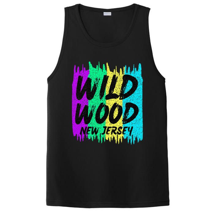 Cool Artsy Wild Wood New Jersey Beach Lover Boardwalk PosiCharge Competitor Tank