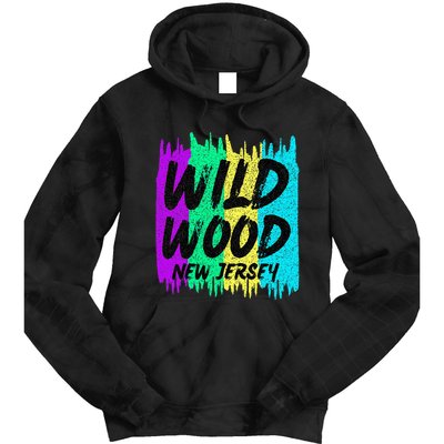 Cool Artsy Wild Wood New Jersey Beach Lover Boardwalk Tie Dye Hoodie