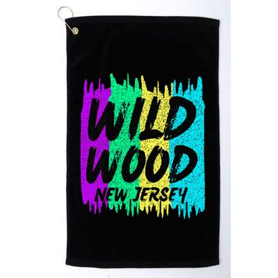 Cool Artsy Wild Wood New Jersey Beach Lover Boardwalk Golf Towel