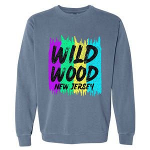 Cool Artsy Wild Wood New Jersey Beach Lover Boardwalk Garment-Dyed Sweatshirt