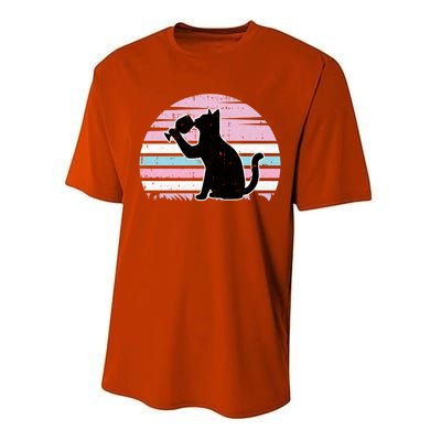 Cat And Wine Intersexual Pride Retro Ing Lgbtq Ally Gift Performance Sprint T-Shirt