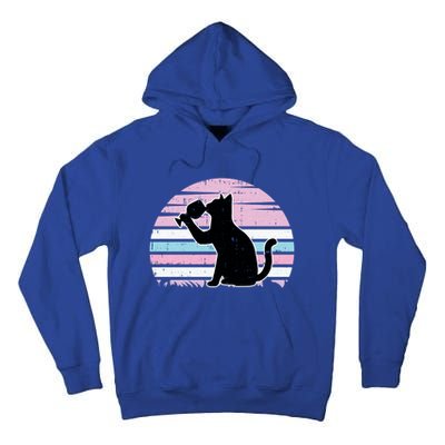 Cat And Wine Intersexual Pride Retro Ing Lgbtq Ally Gift Tall Hoodie