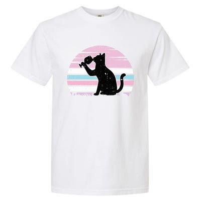 Cat And Wine Intersexual Pride Retro Ing Lgbtq Ally Gift Garment-Dyed Heavyweight T-Shirt