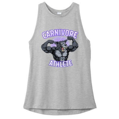 Carnivore Athlete (Werewolf Design) Ladies PosiCharge Tri-Blend Wicking Tank