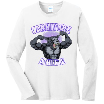 Carnivore Athlete (Werewolf Design) Ladies Long Sleeve Shirt