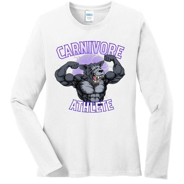 Carnivore Athlete (Werewolf Design) Ladies Long Sleeve Shirt