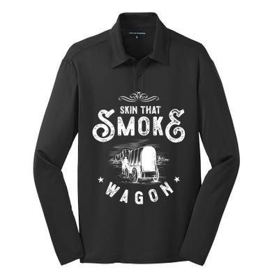 Cow And Western Movie Or Skin That Smoke Wagon Gift Silk Touch Performance Long Sleeve Polo