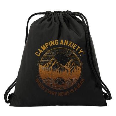 Camping Anxiety Where Every Noise Is A Bear Funny Camping Drawstring Bag