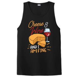 Cheese And Wine And I Am Fine Lover Cute Love Sayings Gift PosiCharge Competitor Tank