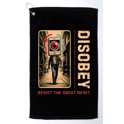 Conservative Anti Woke Resist The Great Reset Platinum Collection Golf Towel