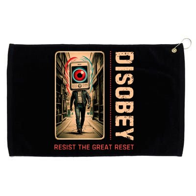 Conservative Anti Woke Resist The Great Reset Grommeted Golf Towel